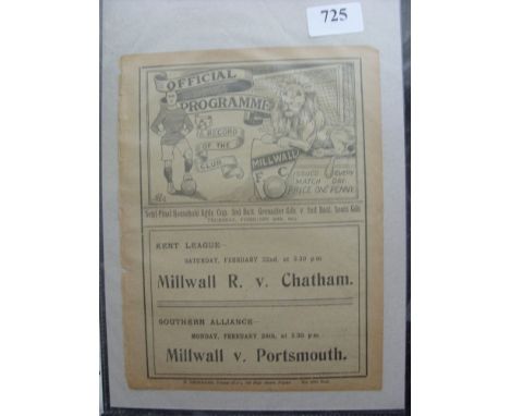 1912/1913 At Millwall, 2nd Battalion Granadier Guards v 2nd Battalion Scots Guards, a programme from the Semi-Final of the Ho