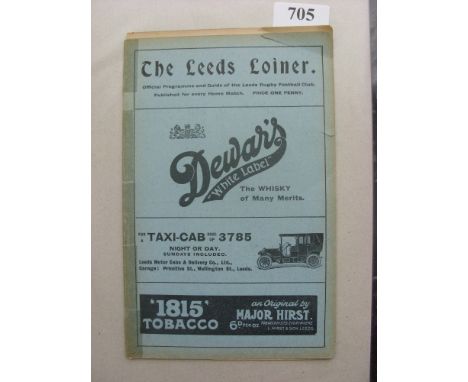 1910 Rugby League, Huddersfield v Wakefield, a programme from the Yorkshire Cup Final played at Leeds on 03/12/1910.  Ex boun