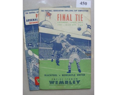 FA Cup Finals, 2 programmes from the Final games, 1951 Blackpool v Newcastle, 1952 Arsenal v Newcastle
