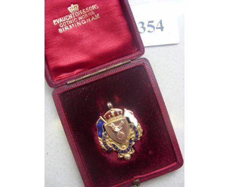1901/02 West Bromwich Albion, a gold & enamel medal, engraved 'To Fred Everiss' from the WBA players, the club were the Divis