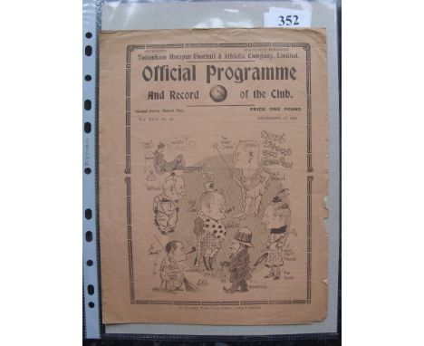 1932/33 Tottenham Hotspur v Bradford Park Avenue, a programme from the game played on 27/12/1932, slight frayed edge