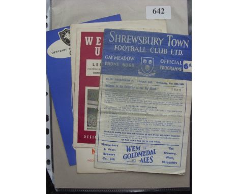 Football League Cup Semi-Finals, a collection of 4 programmes in various condition, 1960/61 Shrewsbury v Rotherham, 1963/64 W