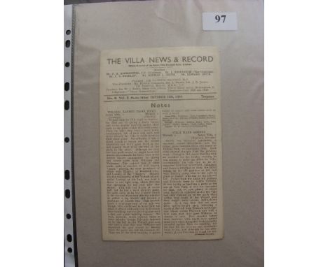 1944/45 Aston Villa v Birmingham, a collection of 3 programmes for the season, 10/02/45 (Cup), 24/03/45 (Cup), 10/03/45