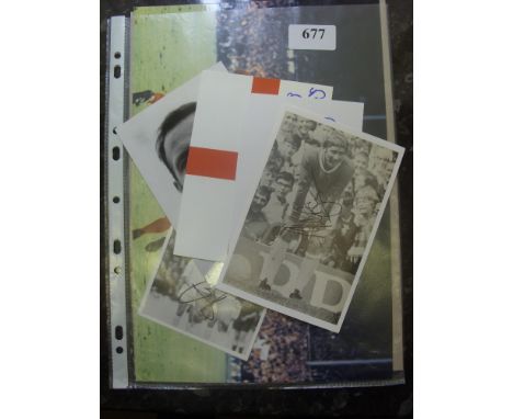 1966 England, World Cup, a collection of 6 items of signed memorabilia, a photograph signed by Hurst and Peters (12" x 8"), N