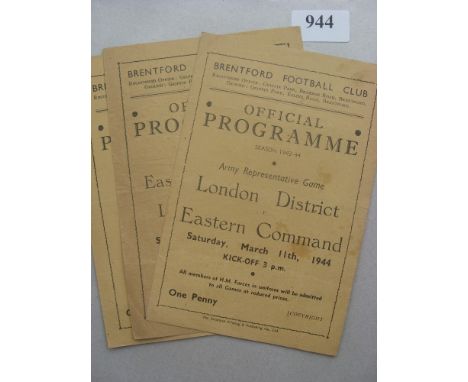 London District, a collection of 3 Army Representative games played at Brentford, 11/03/44 Western Command, 07/10/44 South Ea