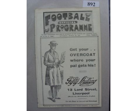1923/1924 Everton v Newcastle Utd, a programme from the game played on 01/03/1924, also includes Liverpool Reserves v Sheff W