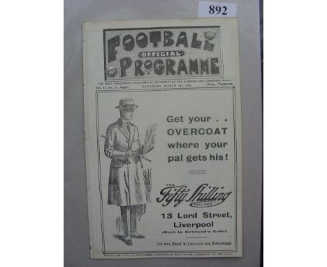 1923/1924 Everton v Newcastle Utd, a programme from the game played on 01/03/1924, also includes Liverpool Reserves v Sheff W