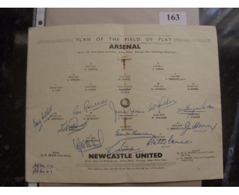 1952 FA Cup Final, Arsenal v Newcastle Utd, an autographed programme from the game played at Wembley on 03/05/1952, whilst th