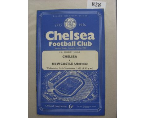 1955 FA Charity Shield, Chelsea v Newcastle Utd, a programme from the game played on 14/09/1955