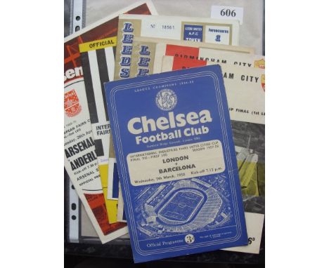 Inter Cities Fairs Cup Finals, 1958 London v Barcelona, at Chelsea, 1961 At Birmingham x2, 1967 at Leeds, 1968 at Leeds, 1969