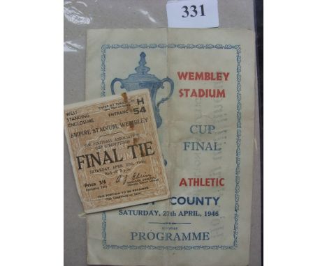 1946 FA Cup Final, Derby Co v Charlton, a pirate programme from the game played at Wembley on 27/04/1946, published by Victor