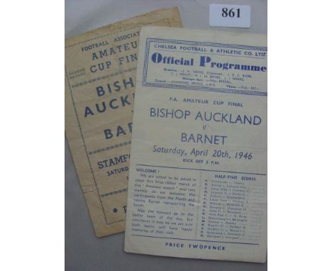 1946 FA Amateur Cup Final, Bishop Auckland v Chelsea, an official programme plus pirate issue from the game played at Chelsea