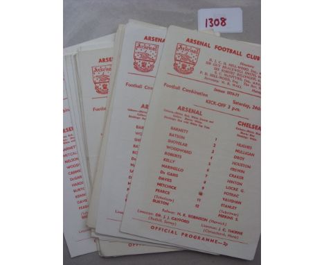 1970/71 Arsenal Reserves, a collection of all 20 home reserve programmes from the season, overall good condition
