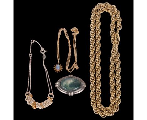 Various jewellery, including Links of London sterling silver bracelet, Australian opal triplet pendant necklace, etcLot sold 