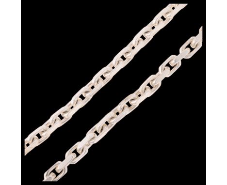 BJARNE NORDMARK HENRIKSEN - a heavy Danish sterling silver anchor cable link chain necklace, 40cm, 55.4gNo damage or repair, 