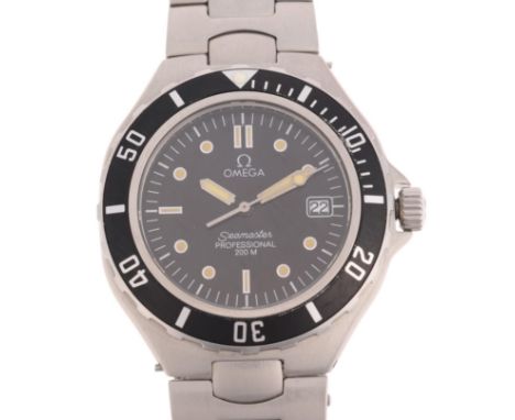 OMEGA - a stainless steel Seamaster Professional 200M 'Pre-Bond' quartz calendar bracelet watch, ref. 396.1062, circa 1990s, 