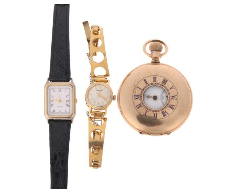 Various watches, including Elgin gold plated pocket watch, etc (3)Lot sold as seen unless specific item(s) requested