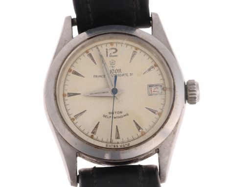 TUDOR - a Vintage stainless steel Prince Oysterdate 31 automatic calendar wristwatch, ref. 7911, circa 1942, silvered dial wi