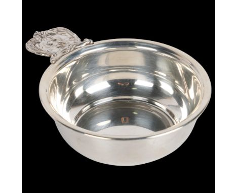 A large American sterling silver single-handles porringer, Reed & Barton, model no. X569, bowl diameter 12cm, 3.8ozNo damage 