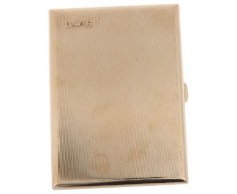 DUNHILL - an Art Deco 9ct gold cigarette case, manufactured by Ramsden & Roed, London 1942, retailed and signed Dunhill Londo