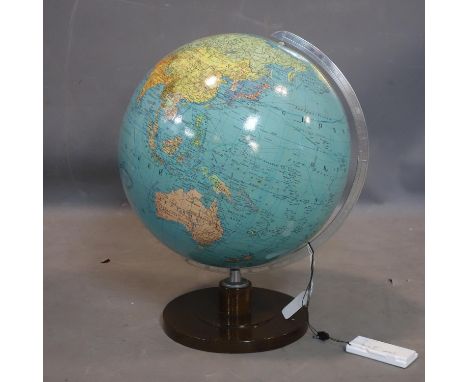 A vintage globe by Columbus Erdglobus, on stepped circular wooden stand, H.44cm 