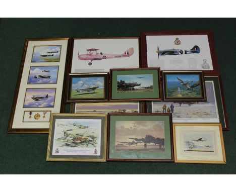 Collection of Second World War interest prints of aviation, to include 'Heroes of the Skies' by Barry G. Price, with framed c