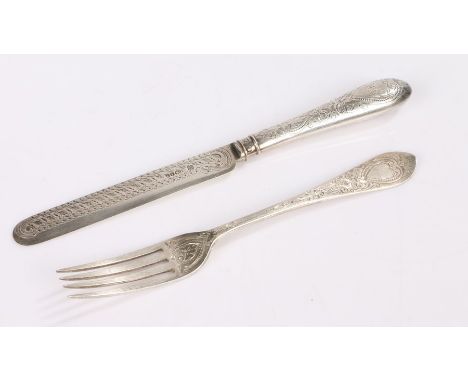 Victorian silver christening set, Sheffield 1866, maker Martin, Hall &amp; Co (Richard Martin &amp; Ebenezer Hall), consistin