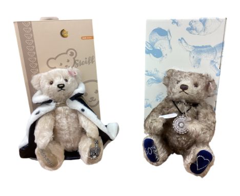 Steiff. Two Coronation bears,  Diamond Coronation limited 1500, boxed and cert, Buckingham Bear limited 1500 boxed and cert