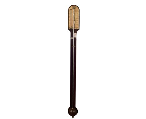 A rosewood Stick barometer, labelled JAS Dawes, Whitehaven, general wear