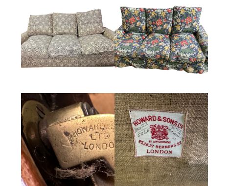 HOWARD &amp; SONS Sofa, with stamps to underside, stamp to rear right leg numbered 10419 and 3949 Berners Street and stamps t