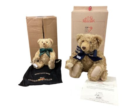 Two Steiff bears, Centenary Bear, Growler 44cm, Limited, boxed and cert, together with, 2008 Steiff club bear boxed and bag, 