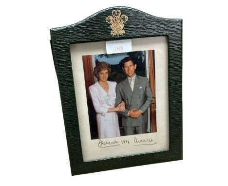 T.R.H. The Prince and Princess Wales. Fine 1989 signed presentation colour photographic portrait of The Royal couple signed i