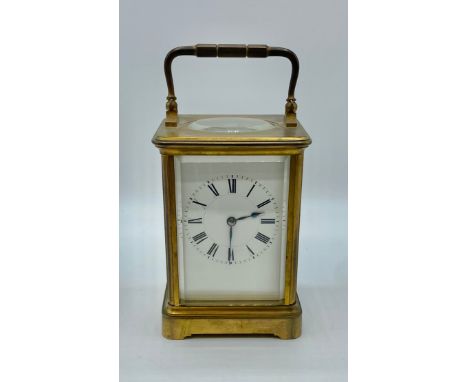 A Henri Jacot gilt brass carriage clock 13.5cm H 