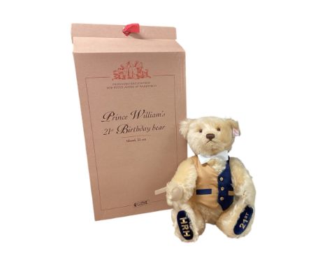 Steiff Prince Williams 21st birthday bear Growler 35cm limited 1500 box and cert. 