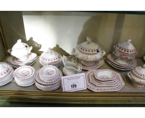 A Cork, Edge & Malkin Fishers pattern toy dinner service and a part toy tea service decorated with bears 