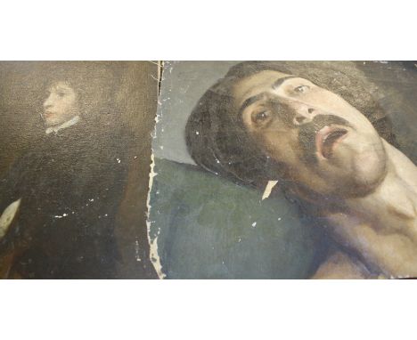 Attributed to Charles Gogin (1844-1931)Portrait of a manOil on canvasUnframed Unsigned34cm x 41cm;And another unframed oil on