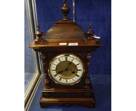 Late 19th/early 20th Century German mahogany mantel clock, 47cm high