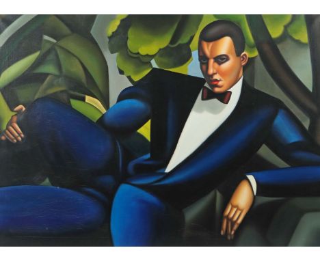 Lempicka, Tamara de (nach)Warschau 1898 - 1980 Cuernavaca, Malerin des Art Déco. "Portrait du marquis d'Afflito", Kopie des b