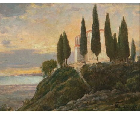 Kaulbach, Friedrich August vonMünchen 1850 - 1920 Ohlstadt, deutscher Portrait- und Genremaler.&nbsp;"Italienische Landschaft