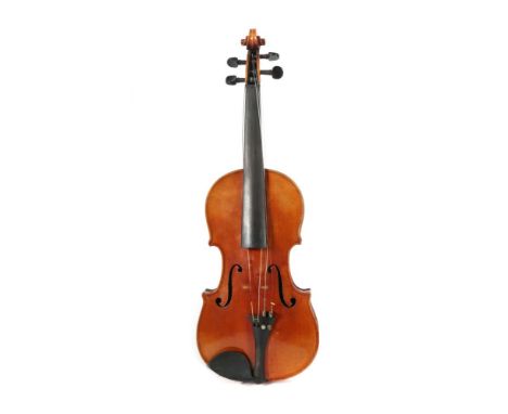 Geige mit Bogenwohl 1. Drittel 20. Jh., innenseitiges Papieretikett mit Bez.: "Antonius Stradivarius Cremonenfis Faciebat Ann