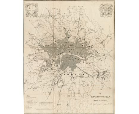 This antique map, titled The Metropolitan Boroughs As Defined by the Reform Bill, was created after the passing of the Electo