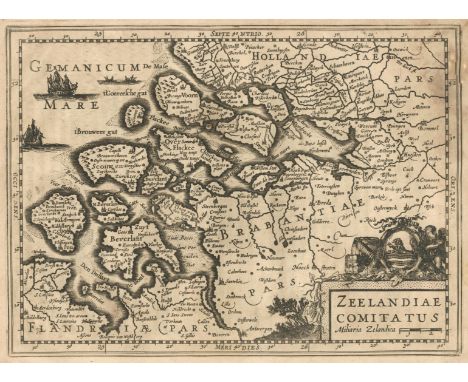 An original map of Zeeland, published in Amsterdam by Johannes Janssonius van Waesberge c. 1676. The map is part of the work 