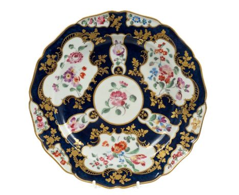 18th century Worcester plate from the Lord Craven Service, painted in coloured enamels in the London atelier of James Giles, 