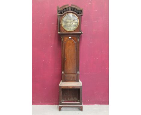 Early 19th century eight day longcase clock with silvered circular dial, signed - Owen Weymouth, with subsidiary seconds and 