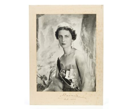 HRH Princes Marina Duchess of Kent - fine signed presentation portrait photograph by Cecil Beaton, of The Duchess in a ball g