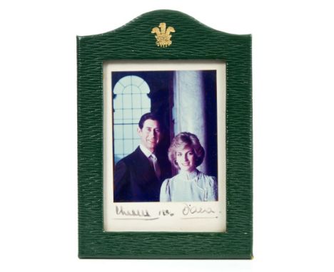 TRH The Prince and Princess of Wales - signed Royal Presentation portrait photograph of The Royal Couple smiling, signed in i
