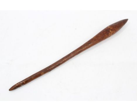 19th century Australian Aboriginal nulla nulla or waddy stick of typical form, with tapering ends, 51cm long.Provenance:  See