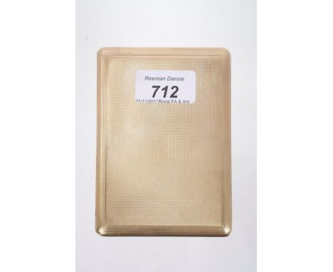 Dunhill gold (9ct) cigarette case with concealed sliding opening mechanism, engine-turned decoration, signed - Dunhill, Londo