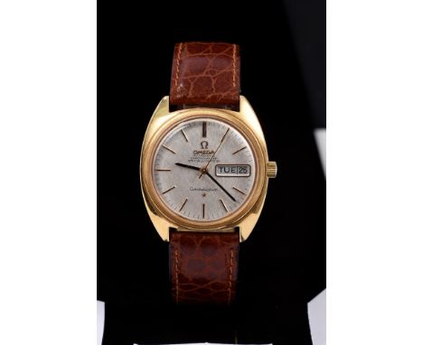 Early 1970s gentlemen's Omega Automatic Chronometer Constellation Day-Date gold (18ct) wristwatch - the circular dial with br