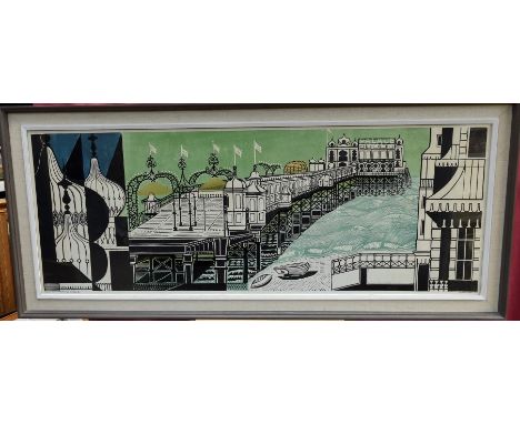 *Edward Bawden (1903 - 1989), limited edition signed artists proof linocut - Brighton Pier, second edition 1975, 15 / 50, in 